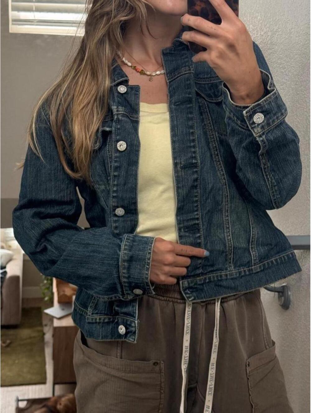 Y2K New York & Company blue denim jacket #denimjacket #newyork
